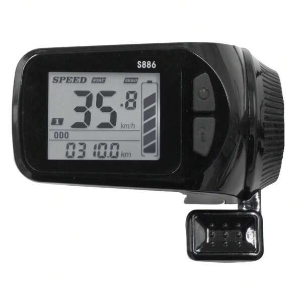 24V/36V/48V/60V S886 E-Bike LCD Display Panel Daumengas 5PIN 6PIN für Elektrofahrräder E-Scooter (5PIN)