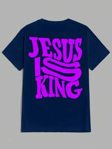 Jesus T-Shirt Unisex 100% Cotton Streetwear New Release Shipping Various Colors!! - 藏蓝色 - 查看 1
