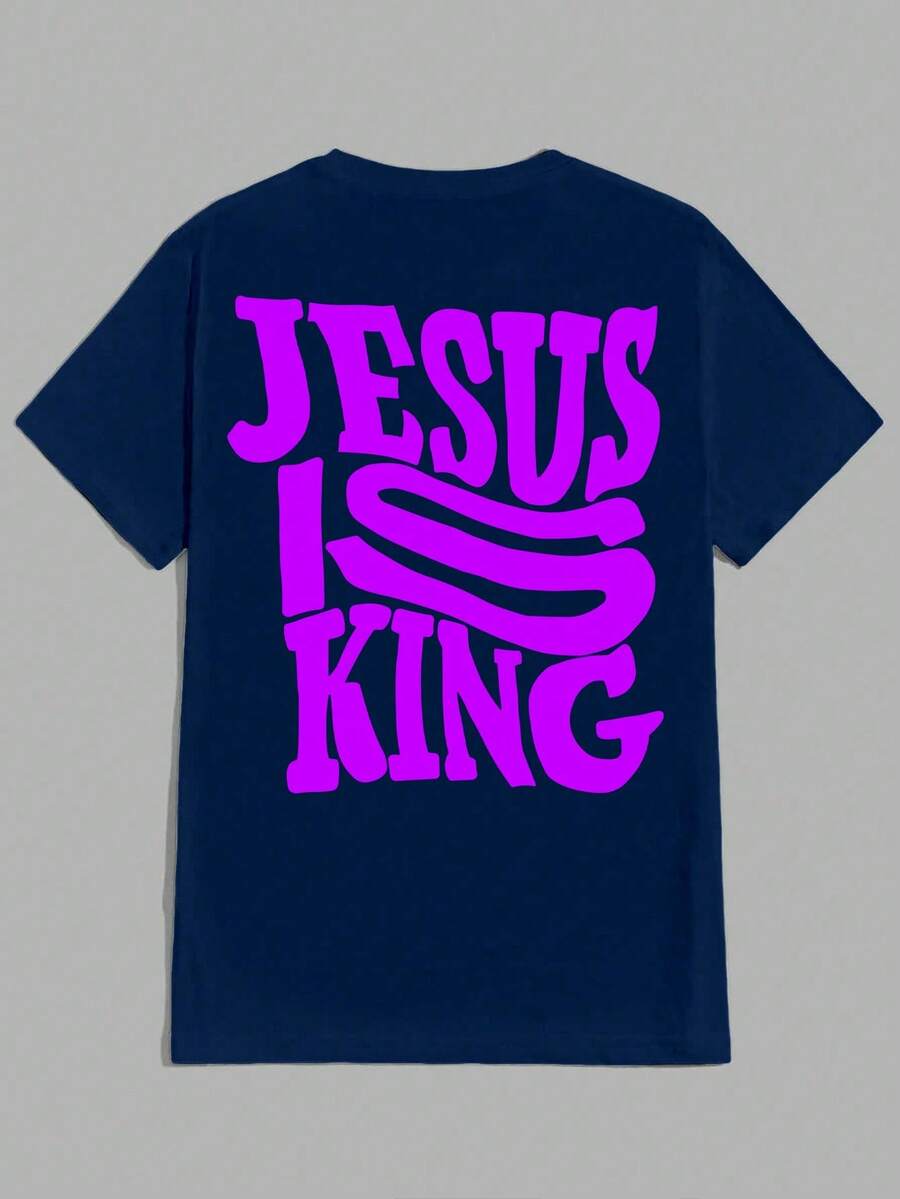 Jesus T-Shirt Unisex 100% Cotton Streetwear New Release Shipping Various Colors!! - 藏蓝色 - 查看 1