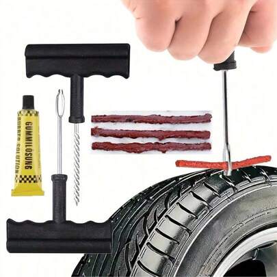6pcs Universal Tire Plug Kit Tire Repair Kit With Plugs, Fix A Flat Tyre Tire Repair Tool Kit Tubeless Tire Repair Kit Fit For Autos Cars Motorcycles Trucks RVs Etc.