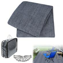 YUENFONG Awning Carpet, Outdoor Camping Mat, Carpet For Tent, Mobile Home Made Of HDPE, Waterproof Tent Tarpaulin With Eyelets (2.5x3m, 2.5x4m, 2.5x5m, 3x3m, 3x4m, 3x5m, 3x6m, 4x5m, 4x6m) - 灰藍色-4*6m - 查看 1