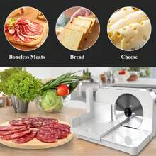 PANCERKA Meat Slicer Electric Deli Food Slicer With Child Lock Protection, Removable 7.5'' Stainless Steel Blade And Food Carriage, Adjustable Thickness Food Slicer Machine For Meat, Cheese, Bread(150W)
