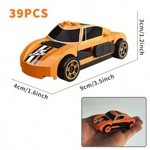 Juguete de coche de carreras mini creativo DIY, bloques de construcción educativos, regalos de fiesta, adecuados para niños de 6+ años, hechos de plástico ABS, regalos de invierno, coches de juguete, coches de bloques, juguetes de coches - Multicolor - Ver 15