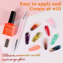 Lavender Violets Gel-Nagellack, 25 Stück, Blühendes Gel/Basis/glänzend/matt, Decklack, Punktier-/Zeichnungs-Nagelpinsel, Maniküre, Frühherbst, Orange-Grün, Farbwechsel, Katzenaugen-Effekt, Magnete, UV-LED-Lack, C404