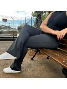 Women's Plus Size Ballet Flare Leggings Zero Transparency High Waist G1 To G3 - 彩色 - 查看 4