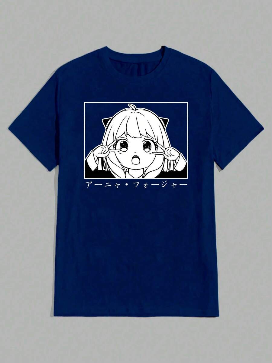 Annye Unisex T-Shirt 100% Cotton Streetwear New Release Shipping Various Colors!! - 藏蓝色 - 查看 1