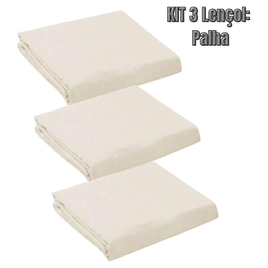 Kit With 3 Sheets For Mini Crib With 200 Thread Count Percale Elastic - 米色 - 查看 1