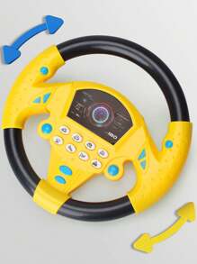 1pc Children/Toddler Steering Wheel Toy, Simulation Driving Co-Pilot Wheel 360° Infinite Rotation, Simple & Easy To Play, Comfortable Grip, Stable Suction Cup, Sound & Light Effects, Montessori Early Education Intelligent Toy, Stroller Accessory, Random Color - Multicolor - View 6