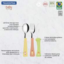 Tramontina Baby 3-Piece Stainless Steel Children's Flatware Set With Colored Polypropylene Handles - 23797906 - Nhiều màu - Xem 4