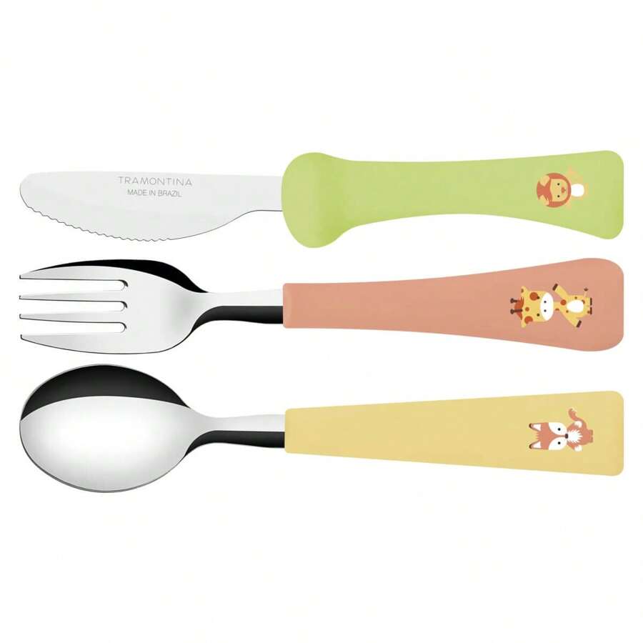 Tramontina Baby 3-Piece Stainless Steel Children's Flatware Set With Colored Polypropylene Handles - 23797906 - Nhiều màu - Xem 1