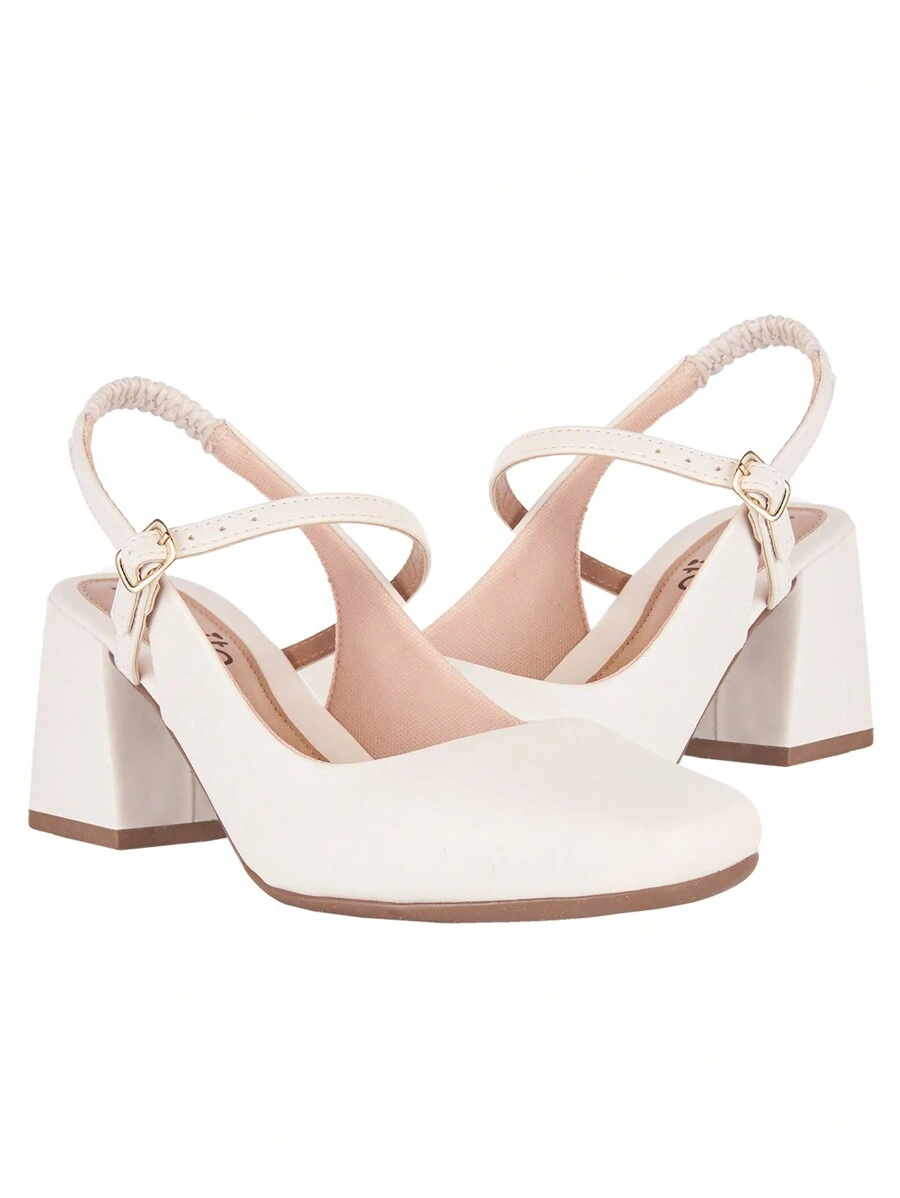 Women's Mary Jane Doll Shoe Romantic Model Square Toe Geometric Heel Current Modern Munita - trắng - Xem 1