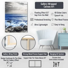 3pcs Natural Scenery Wall Painting Ocean Coast Scenery Painting Black And White Blueprint Canvas Painting Home Wall Decoration For Living Room Bedroom Bathroom - màu sắc - Xem 7