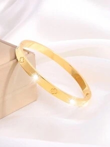 Camhanno 1 Chiếc Vòng Tay Bằng Thép Không Gỉ Thời Trang Sang Trọng Nhẹ Nhiều Kiểu Dáng Làm Quà Tặng Cho Bạn Gái Của Bạn - Vàng - Xem 10