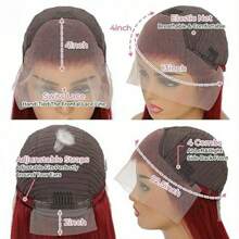 Uveous 99J Burgundy Red Lace Front Human Hair Wigs Colored 13x4 HD Lace Frontal Wig Straight 100% Human Hair Red Wigs For Women - S99J - 查看 9