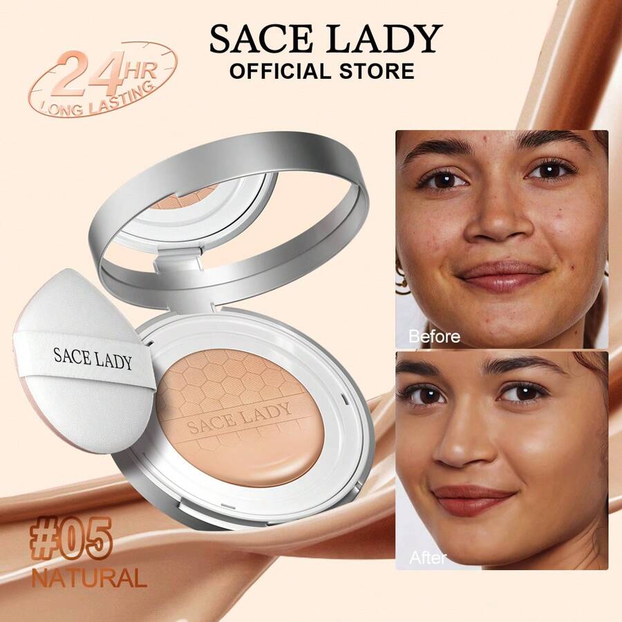 Sace Lady Bases De Maquillaje Corrector Polvo Compacto Fijado Impermeable Matte Anti-aceite - 05 - Ver 1