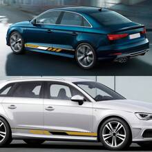 汽车侧门贴纸外饰贴花汽车配件适用于奥迪 A3 8P 8V 8L 8Y 轿车 S3 RS3 TFSI Sportback 豪华轿车 TDI - 198x9.6cm/77.95x3.78inch - 查看 4