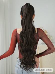 Claw Ponytail Extension Hair Accessories 32 Inch Brown Long Natural Wave Heat Resistant Fiber Synthetic Ponytail Hairpiece For Women Daily Used