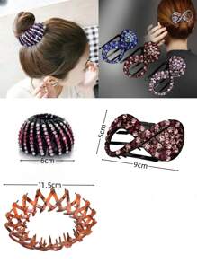 1个鸟巢发髻造型器,发饰,发夹,发圈,发髻定型器,带水钻装饰马尾夹,快速造型工具,易于使用的发髻造型器,适合初学者、学生、女孩和女性,适用于节日、派对、音乐节、秋季、旅行、美发工具、发饰、秋季、美发配件、旅行、女士美发配件、女士发饰、美发工具、发饰、美妆配件、礼物、旅行、送给女性的礼物、美妆配件、圣诞礼物、圣诞礼物、送给女性的圣诞礼物、成人圣诞礼物、成人圣诞礼物、美妆配件、成人圣诞礼物、成人发饰、成人发饰、成人发饰、礼物创意、美妆圣诞礼物、送给女性的礼物、优雅爪夹 - 彩色 - 查看 11