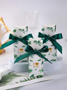 20pcs Saudi National Day Celebration: I Love Saudi Green Coconut Tree Chocolate Candy Box With Ribbons - Patriotic Party Favor - Multicolor - View 8