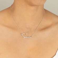 Customized Handwritten Style Name Necklace, Stainless Steel Personalized Signature Necklace, Fashionable Jewelry For Women