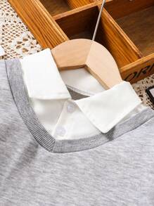2 peças/conjunto de menina jovem cor sólida 2 em 1 conjunto casual top e calças, outono