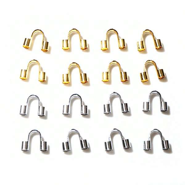 20 chiếc vòng bảo vệ dây thép không gỉ, hạt kẹp, vòng bảo vệ hình chữ U, khóa nối dùng cho phụ kiện làm trang sức DIY.