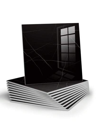 Marble Peel Stick Waterproof Shower Wand Panels, Backsplash Tile, PVC Panels Bathroom, Kitchen, Living Room 11.8"X11.8" Tiles, Renovation Stickers Paper, Wallpapers, ation Items Refresh Your Home, Festival Birthday Graduation view 4