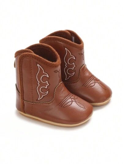 Botitas de bebé antideslizantes de suela blanda de PU a la moda para bebés de 0 a 1 año en otoño