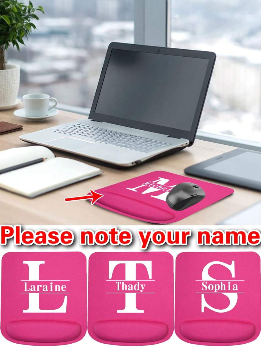 1pc Customized Wrist Support Mouse Pad Personality Custom Name Initials A To Z  Pattern Computer Game Mouse Pad Personal Tailor  Eva Ergonomic Mousepad Wrist Pad Laptop Tablet Mouse Pad Wrist Rest Drop Shipping Comfortable Mouse Mats For Office Accessories