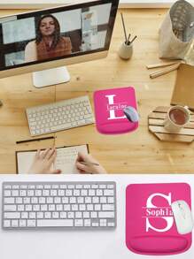 1pc Customized Wrist Support Mouse Pad Personality Custom Name Initials A To Z  Pattern Computer Game Mouse Pad Personal Tailor  Eva Ergonomic Mousepad Wrist Pad Laptop Tablet Mouse Pad Wrist Rest Drop Shipping Comfortable Mouse Mats For Office Accessories