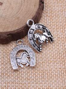 10pcs 23x17mm(0.91x0.71inch) Horseshoe Horse Charms Pendant For DIY Jewelry Making Necklace Keychain Phone Chain Bracelet Making Accessories Handmade Craft Making Findings - Horse Shoes - View 2