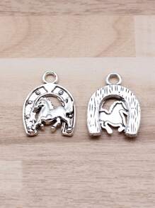 10pcs 23x17mm(0.91x0.71inch) Horseshoe Horse Charms Pendant For DIY Jewelry Making Necklace Keychain Phone Chain Bracelet Making Accessories Handmade Craft Making Findings - Horse Shoes - View 3