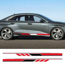 汽车侧门贴纸外饰贴花汽车配件适用于奥迪 A3 8P 8V 8L 8Y 轿车 S3 RS3 TFSI Sportback 豪华轿车 TDI - 198x9.6cm/77.95x3.78inch - 查看 2