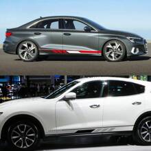 汽车侧门贴纸外饰贴花汽车配件适用于奥迪 A3 8P 8V 8L 8Y 轿车 S3 RS3 TFSI Sportback 豪华轿车 TDI - 198x9.6cm/77.95x3.78inch - 查看 5
