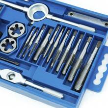 VA-Cerulean Thread Cutting Set 32 Pieces/40 Pieces/110 Pieces With Plastic Case Thread Cutter Made Of Steel Coarse Thread Cutter Drill Tools Metric M2-M18 Double Thread Template Fine Thread Tap Set - Blue-40 Pieces - View 3