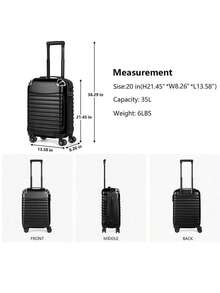 Hardside Carry On Luggage 20" Suitcase Spinner Wheels TSA Lock Airline Approved - 1 - 查看 6