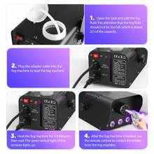 500W Fog Machine 3 RGB LED Stage Smoke Special Effect With Remote Control Preheating Indicator For Halloween Home Carnival Party Musical Show Wedding Club Bar KTV Disco DJ(Liquid Not Include) - 4 PCS - View 5