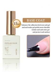 XEIJAYI 1瓶15毫升哑光免擦洗底油持久UV可卸甲油二合一凝胶指甲油 - 無色 - 查看 7