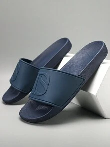 Men's Soft Rubber Upper Anti-Slip & Wear-Resistant PVC Sole Slide Sandals - Blue - View 5