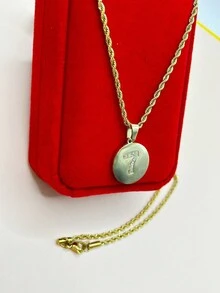 Stainless Steel Twisted Rope Chain Necklace No. 7 Men's And Women's - Vàng - Xem 4