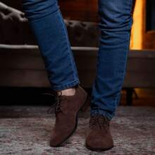 Versatile And Comfortable Men's Oxford Suede Dress Shoe - Cà phê nâu - Xem 6