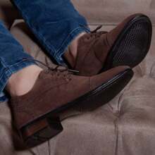 Versatile And Comfortable Men's Oxford Suede Dress Shoe - Cà phê nâu - Xem 3