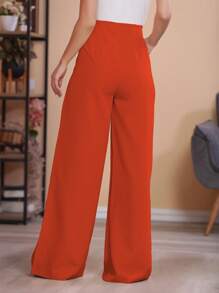 Women's Pants/Tailored/Wide Leg Pants/Summer Winter/Christmas Collection/Elegant/Casual/Stylish/Feminine/Christmas Look/Light/Comfortable/2023 Collection - 橘色 - 查看 2