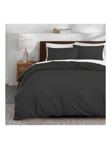 Juego de Funda Duvet para Edredon Matrimonial - Negro - Ver 1