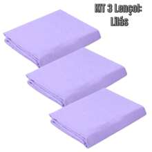 Kit With 3 Sheets For Mini Crib With 200 Thread Count Percale Elastic - Màu tím - Xem 1