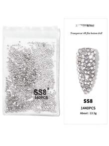 Ss3 Ss4 Ss5 Ss6 Ss8 Ss10 Ss12-Ss40 Đá pha lê phẳng không cần cố định nóng màu sắc cho móng tay, dùng cho nghệ thuật làm móng 3D, trang trí đá quý, đồ thủ công tự làm, đồ trang sức, phụ kiện làm móng, đồ dùng làm móng, móng tay, đồ trang trí móng tay - trắng - Xem 13
