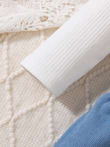 Baby Girl Ribbed Long Sleeve Shirt And Bib Pants Set, White, Fall/Winter - Multicolor - View 4