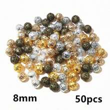 50-200pcs Hollow 6-10mm Diameter Beads Spacer Beading Bead Charms For DIY Jewelry Making Accessories - Spacer Beads - View 13