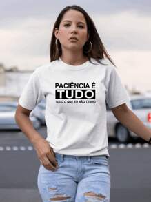 T-Shirt Shirt Patience Is Everything Funny Quotes Funny TShirt Unisex - White - View 3