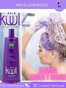 Shampoo 1 litro Matizador Kuul Para Canas, Cabellos  rubios o decolorados Shampoo Matizador De Canas Profesional 1 Litro - azul real - Ver 3